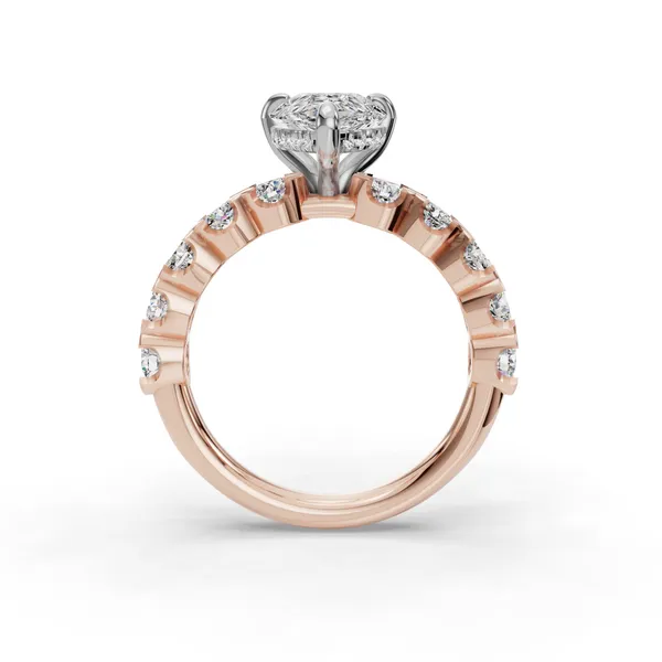 18K Rose Gold Pear Engagement Ring Setting Image 2 SVS Fine Jewelry Oceanside, NY