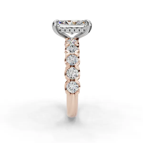 18K Rose Gold Radiant Engagement Ring Setting Image 3 SVS Fine Jewelry Oceanside, NY