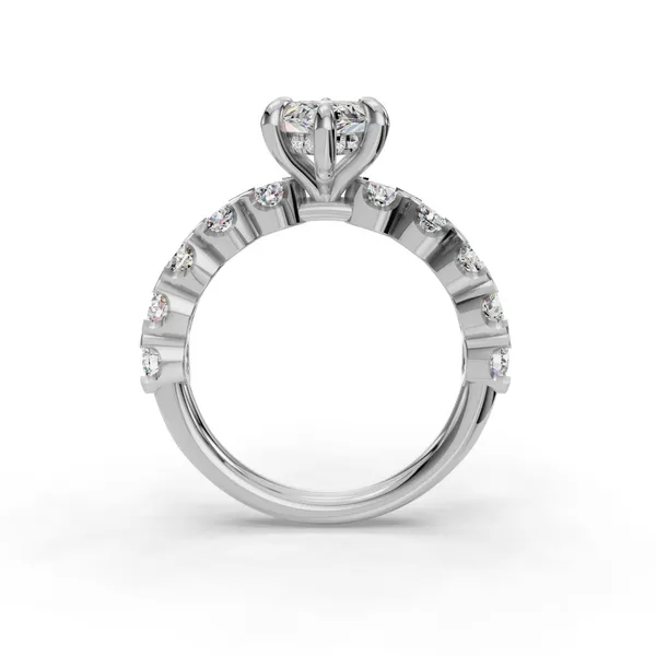 18K White Gold Marquise Engagement Ring Setting Image 2 SVS Fine Jewelry Oceanside, NY