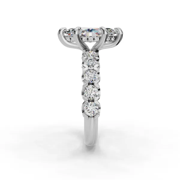 18K White Gold Marquise Engagement Ring Setting Image 3 SVS Fine Jewelry Oceanside, NY