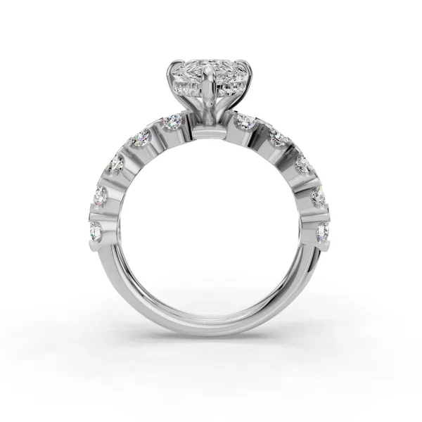 18K White Gold Pear Engagement Ring Setting Image 2 SVS Fine Jewelry Oceanside, NY
