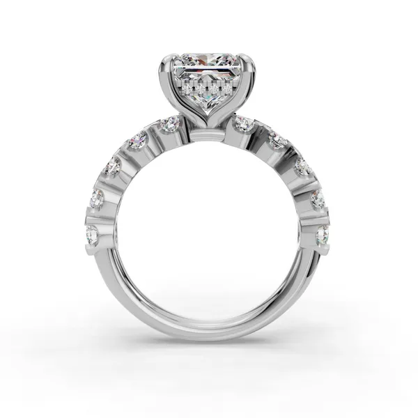 18K White Gold Princess Engagement Ring Setting Image 2 SVS Fine Jewelry Oceanside, NY