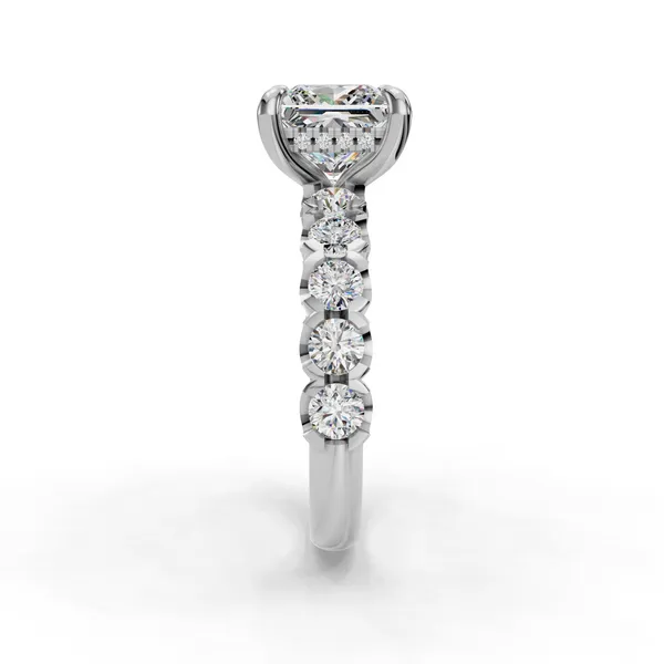 18K White Gold Princess Engagement Ring Setting Image 3 SVS Fine Jewelry Oceanside, NY