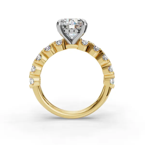 18K Yellow Gold Round Engagement Ring Setting Image 2 SVS Fine Jewelry Oceanside, NY