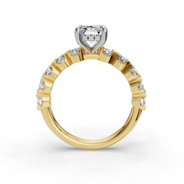 18K Yellow Gold Emerald Engagement Ring Setting Image 2 SVS Fine Jewelry Oceanside, NY