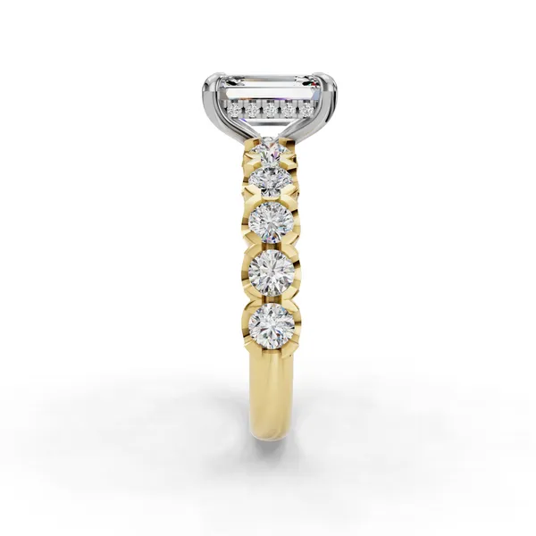 18K Yellow Gold Emerald Engagement Ring Setting Image 3 SVS Fine Jewelry Oceanside, NY