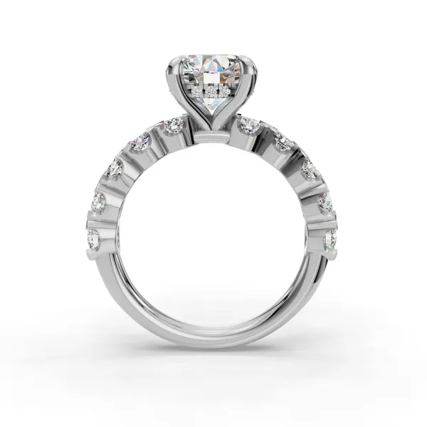 Platinum Round Engagement Ring Setting Image 2 SVS Fine Jewelry Oceanside, NY