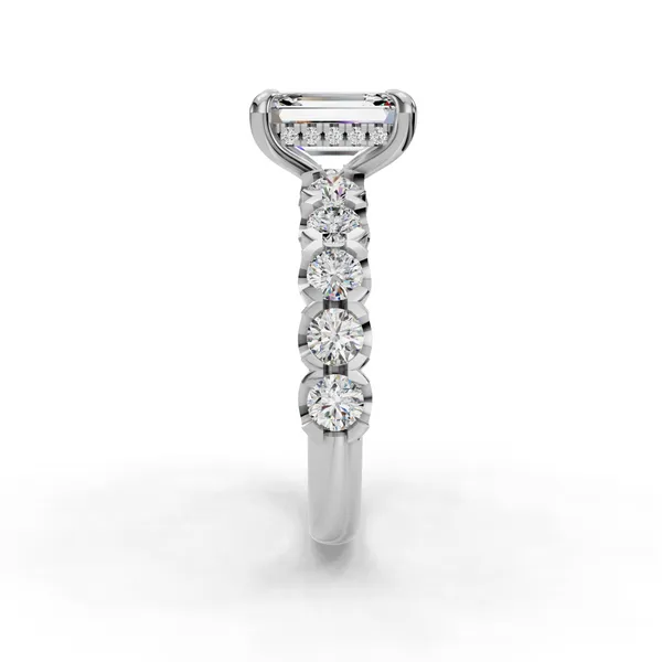 Platinum Emerald Engagement Ring Setting Image 3 SVS Fine Jewelry Oceanside, NY