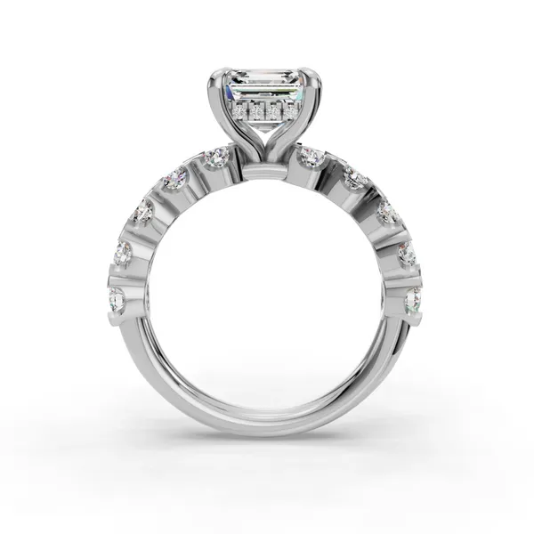 Platinum Asscher Engagement Ring Setting Image 2 SVS Fine Jewelry Oceanside, NY