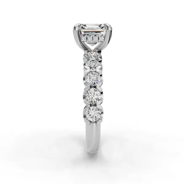 Platinum Asscher Engagement Ring Setting Image 3 SVS Fine Jewelry Oceanside, NY