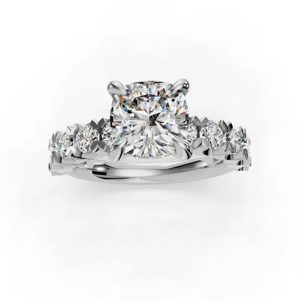 Platinum Cushion Engagement Ring Setting Image 4 SVS Fine Jewelry Oceanside, NY
