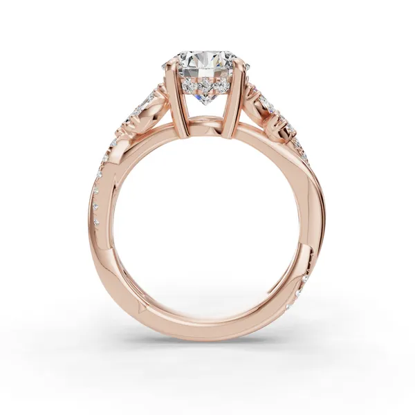 18K Rose Gold Round Engagement Ring Setting Image 2 SVS Fine Jewelry Oceanside, NY