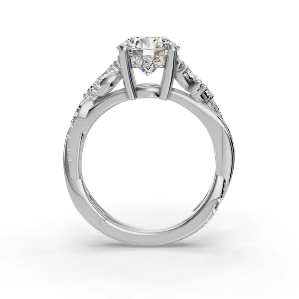 Platinum Round Engagement Ring Setting Image 2 SVS Fine Jewelry Oceanside, NY