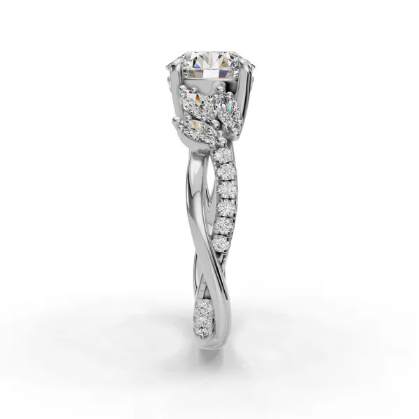 Platinum Round Engagement Ring Setting Image 3 SVS Fine Jewelry Oceanside, NY