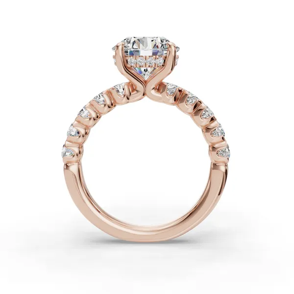14K Rose Gold Round Engagement Ring Setting Image 2 SVS Fine Jewelry Oceanside, NY