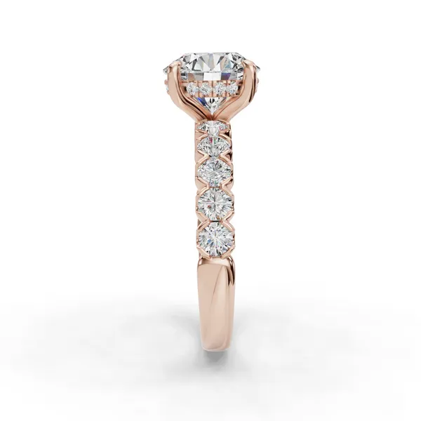 14K Rose Gold Round Engagement Ring Setting Image 3 SVS Fine Jewelry Oceanside, NY