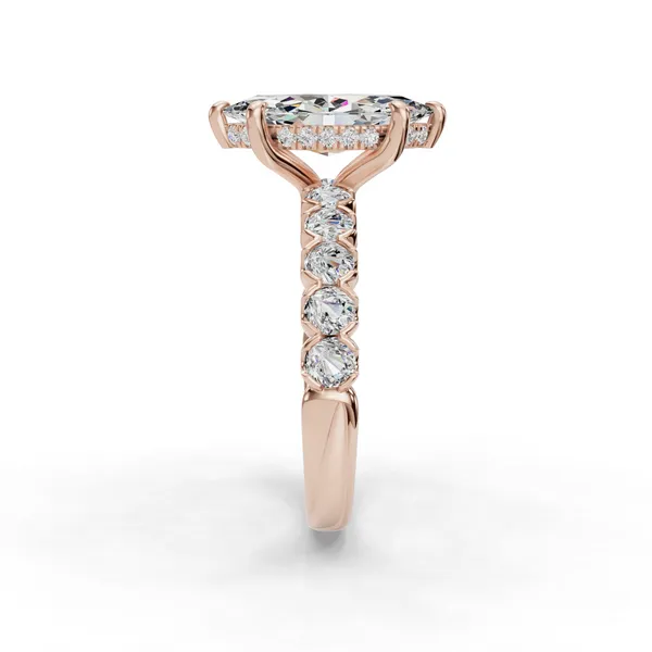 14K Rose Gold Marquise Engagement Ring Setting Image 3 SVS Fine Jewelry Oceanside, NY