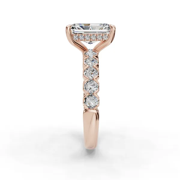 14K Rose Gold Radiant Engagement Ring Setting Image 3 SVS Fine Jewelry Oceanside, NY