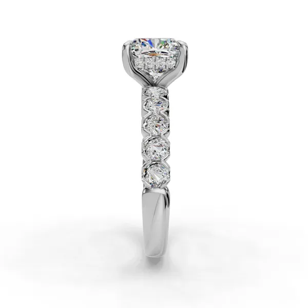 14K White Gold Cushion Engagement Ring Setting Image 3 SVS Fine Jewelry Oceanside, NY