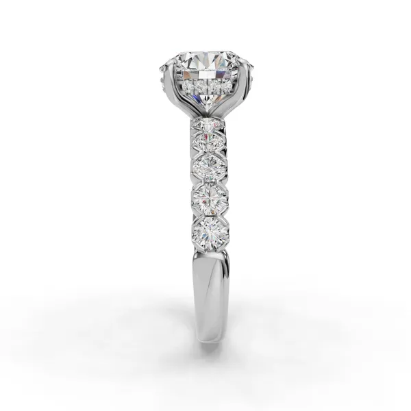14K White Gold Round Engagement Ring Setting Image 3 SVS Fine Jewelry Oceanside, NY