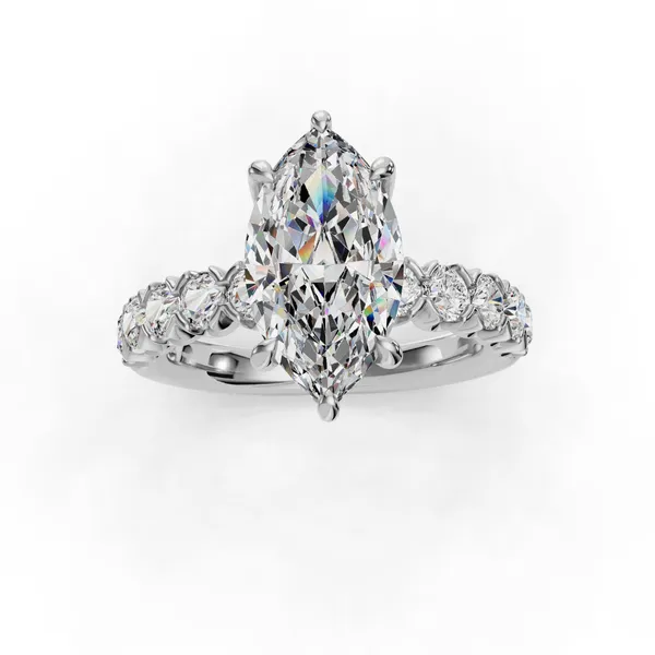 14K White Gold Marquise Engagement Ring Setting Image 4 SVS Fine Jewelry Oceanside, NY