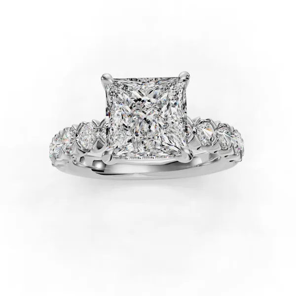 14K White Gold Princess Engagement Ring Setting Image 4 SVS Fine Jewelry Oceanside, NY