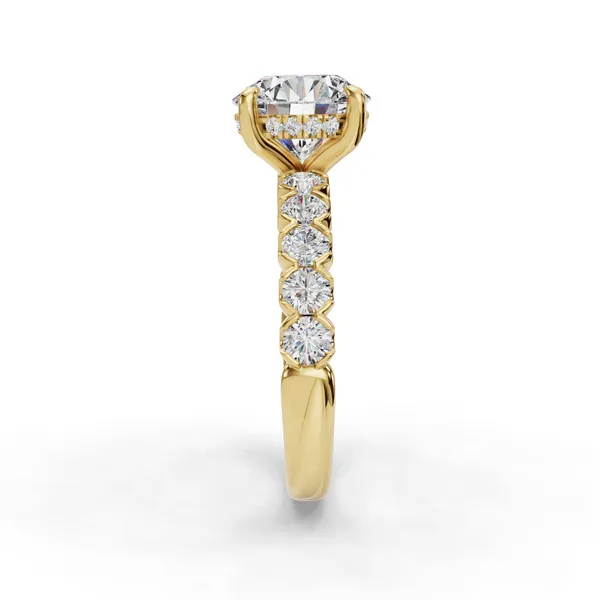 14K Yellow Gold Round Engagement Ring Setting Image 3 SVS Fine Jewelry Oceanside, NY