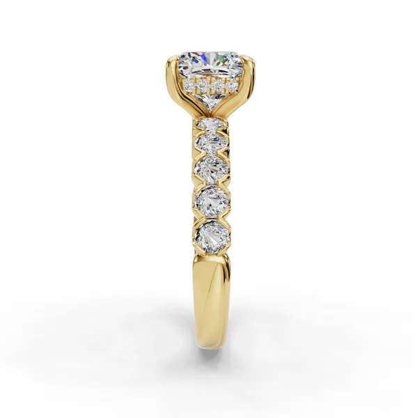 14K Yellow Gold Cushion Engagement Ring Setting Image 3 SVS Fine Jewelry Oceanside, NY