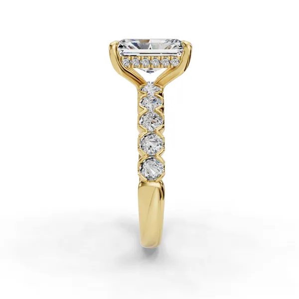 14K Yellow Gold Radiant Engagement Ring Setting Image 3 SVS Fine Jewelry Oceanside, NY