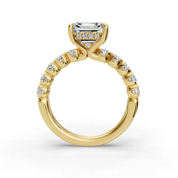 14K Yellow Gold Asscher Engagement Ring Setting Image 2 SVS Fine Jewelry Oceanside, NY