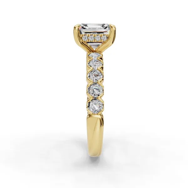 14K Yellow Gold Asscher Engagement Ring Setting Image 3 SVS Fine Jewelry Oceanside, NY