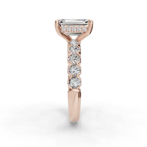 18K Rose Gold Emerald Engagement Ring Setting Image 3 SVS Fine Jewelry Oceanside, NY
