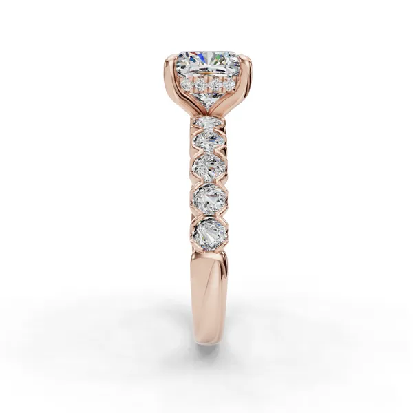 18K Rose Gold Cushion Engagement Ring Setting Image 3 SVS Fine Jewelry Oceanside, NY