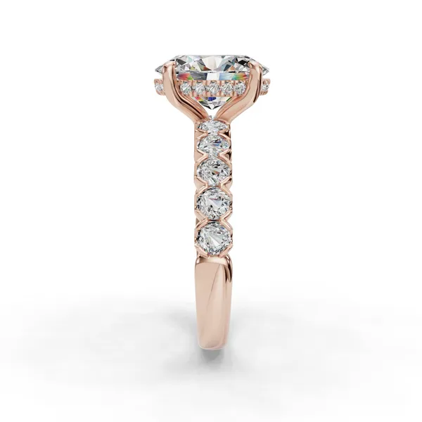 18K Rose Gold Oval Engagement Ring Setting Image 3 SVS Fine Jewelry Oceanside, NY