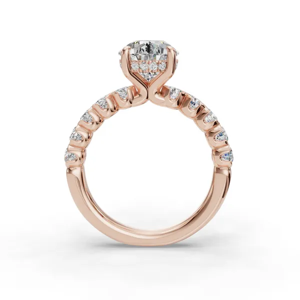 18K Rose Gold Pear Engagement Ring Setting Image 2 SVS Fine Jewelry Oceanside, NY
