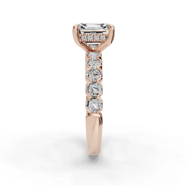 18K Rose Gold Asscher Engagement Ring Setting Image 3 SVS Fine Jewelry Oceanside, NY