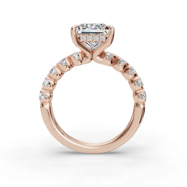 18K Rose Gold Princess Engagement Ring Setting Image 2 SVS Fine Jewelry Oceanside, NY