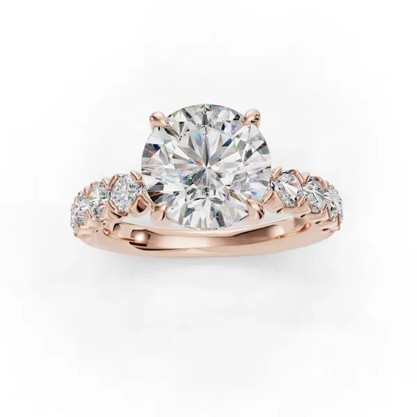 18K Rose Gold Round Engagement Ring Setting Image 4 SVS Fine Jewelry Oceanside, NY