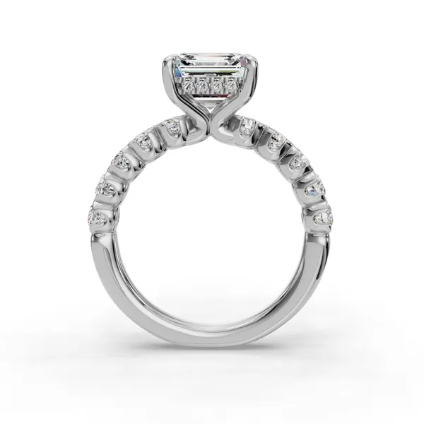 18K White Gold Asscher Engagement Ring Setting Image 2 SVS Fine Jewelry Oceanside, NY