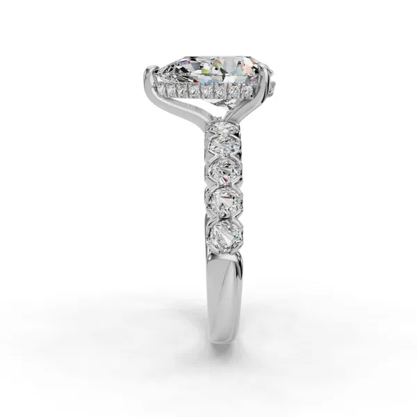 18K White Gold Pear Engagement Ring Setting Image 3 SVS Fine Jewelry Oceanside, NY