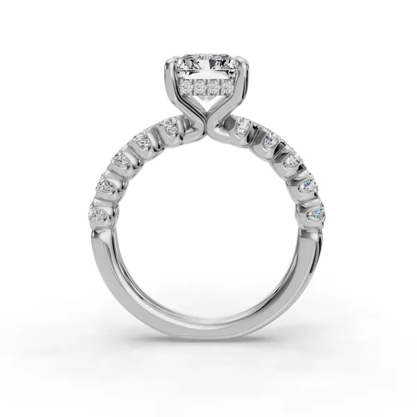 18K White Gold Radiant Engagement Ring Setting Image 2 SVS Fine Jewelry Oceanside, NY