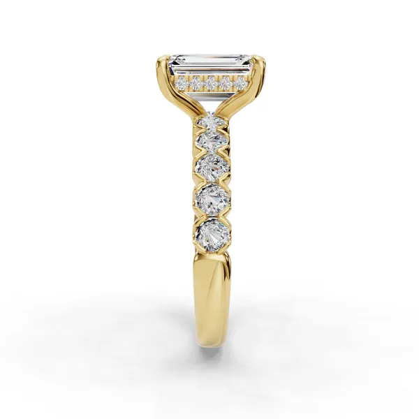 18K Yellow Gold Emerald Engagement Ring Setting Image 3 SVS Fine Jewelry Oceanside, NY