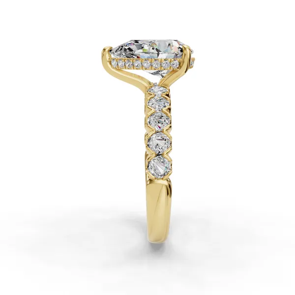 18K Yellow Gold Pear Engagement Ring Setting Image 3 SVS Fine Jewelry Oceanside, NY