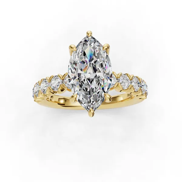 18K Yellow Gold Marquise Engagement Ring Setting Image 4 SVS Fine Jewelry Oceanside, NY