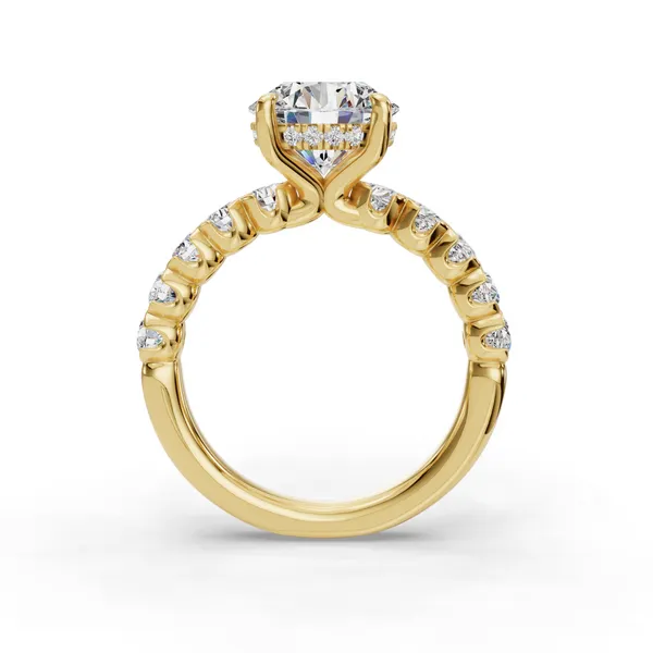 18K Yellow Gold Round Engagement Ring Setting Image 2 SVS Fine Jewelry Oceanside, NY