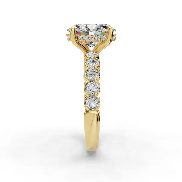 18K Yellow Gold Oval Engagement Ring Setting Image 3 SVS Fine Jewelry Oceanside, NY