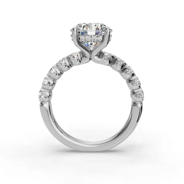 Platinum Round Engagement Ring Setting Image 2 SVS Fine Jewelry Oceanside, NY