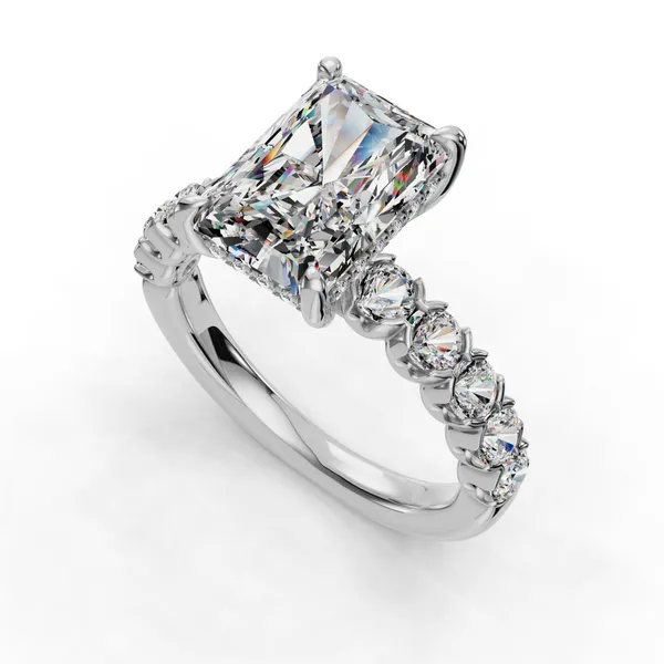 Platinum Radiant Engagement Ring Setting SVS Fine Jewelry Oceanside, NY
