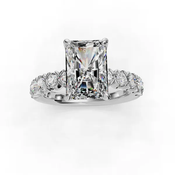 Platinum Radiant Engagement Ring Setting Image 4 SVS Fine Jewelry Oceanside, NY