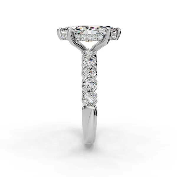 Platinum Marquise Engagement Ring Setting Image 3 SVS Fine Jewelry Oceanside, NY